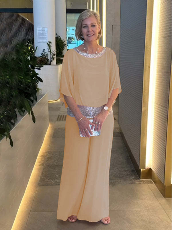 Amalie – Elegantes zweiteiliges Set mit Pailletten-Blockfarben