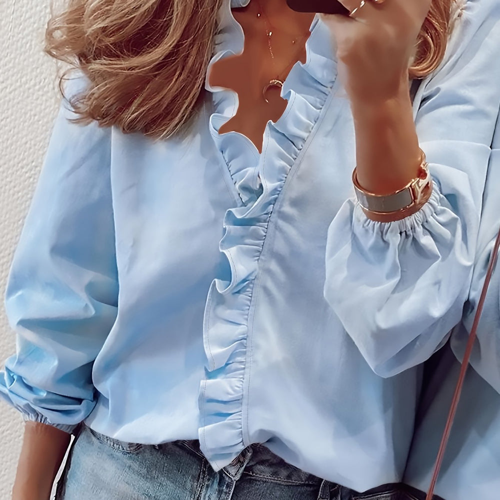 Oleena | Bluse mit weichen Rüschendetails