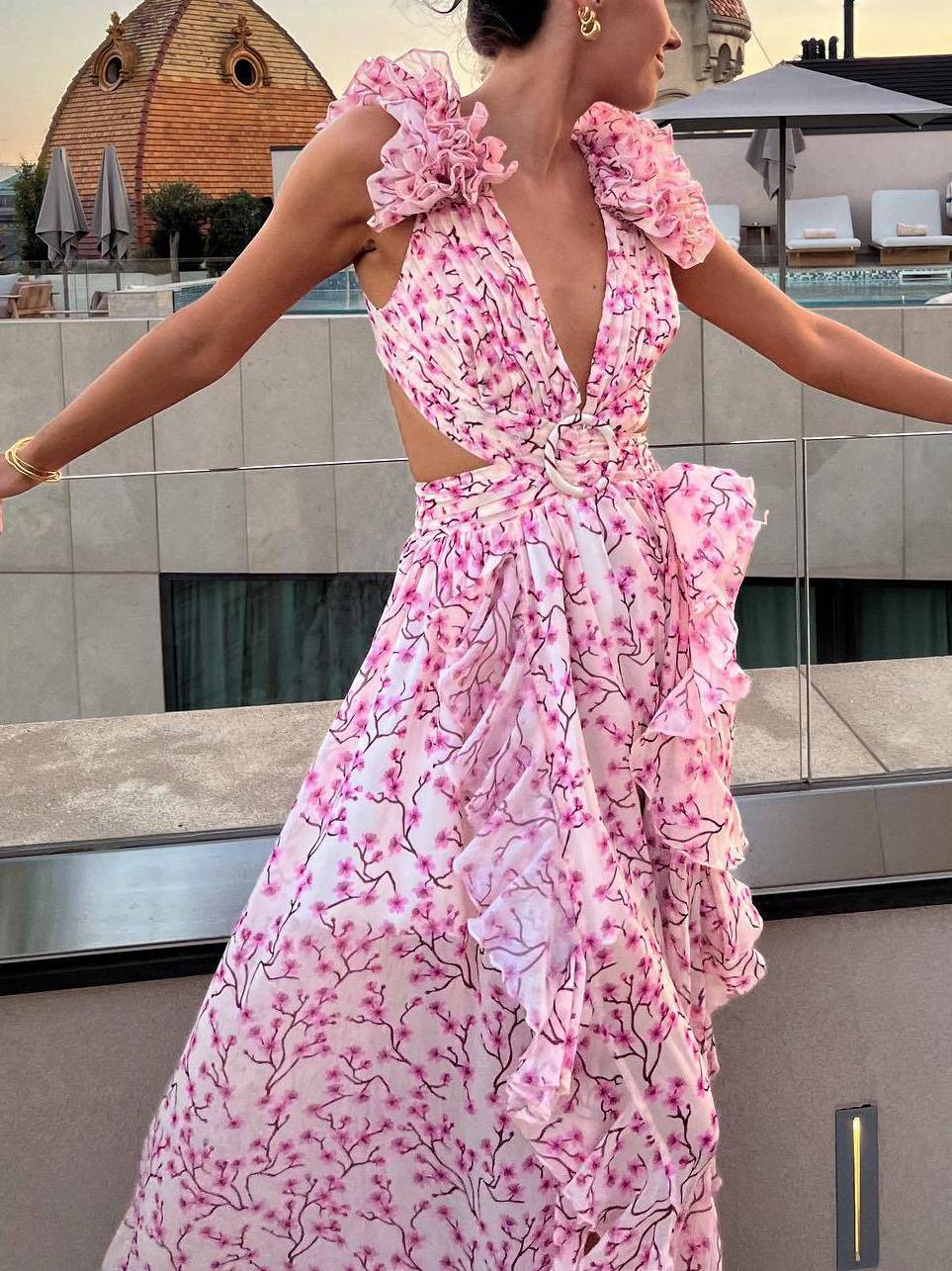 Rivqah™ | Romantisches Blumenkleid Maxi