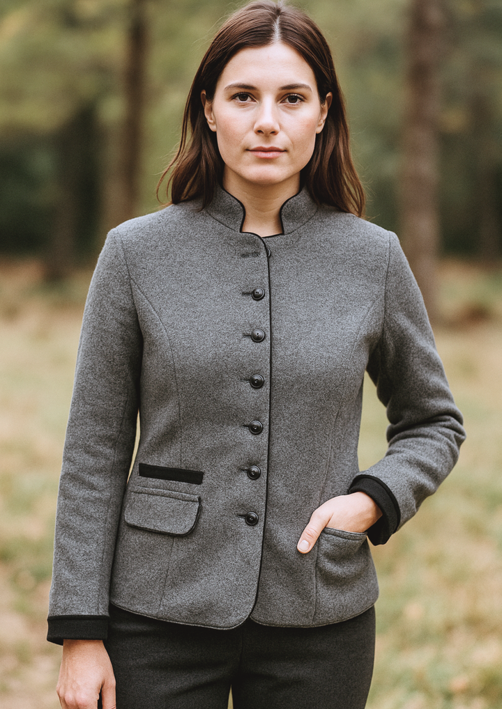 Solé Elegante kurze Jacke mit Taschen - Grau