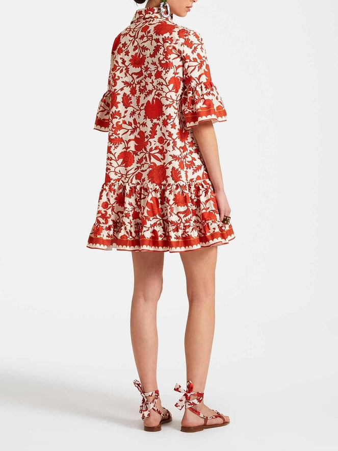 Einzigartiges Mini-Kleid mit herbstlichen Prints