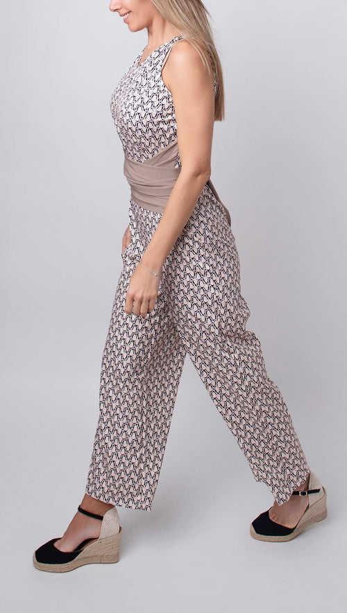 Eliana – Ärmelloser Overall mit rundem Ausschnitt