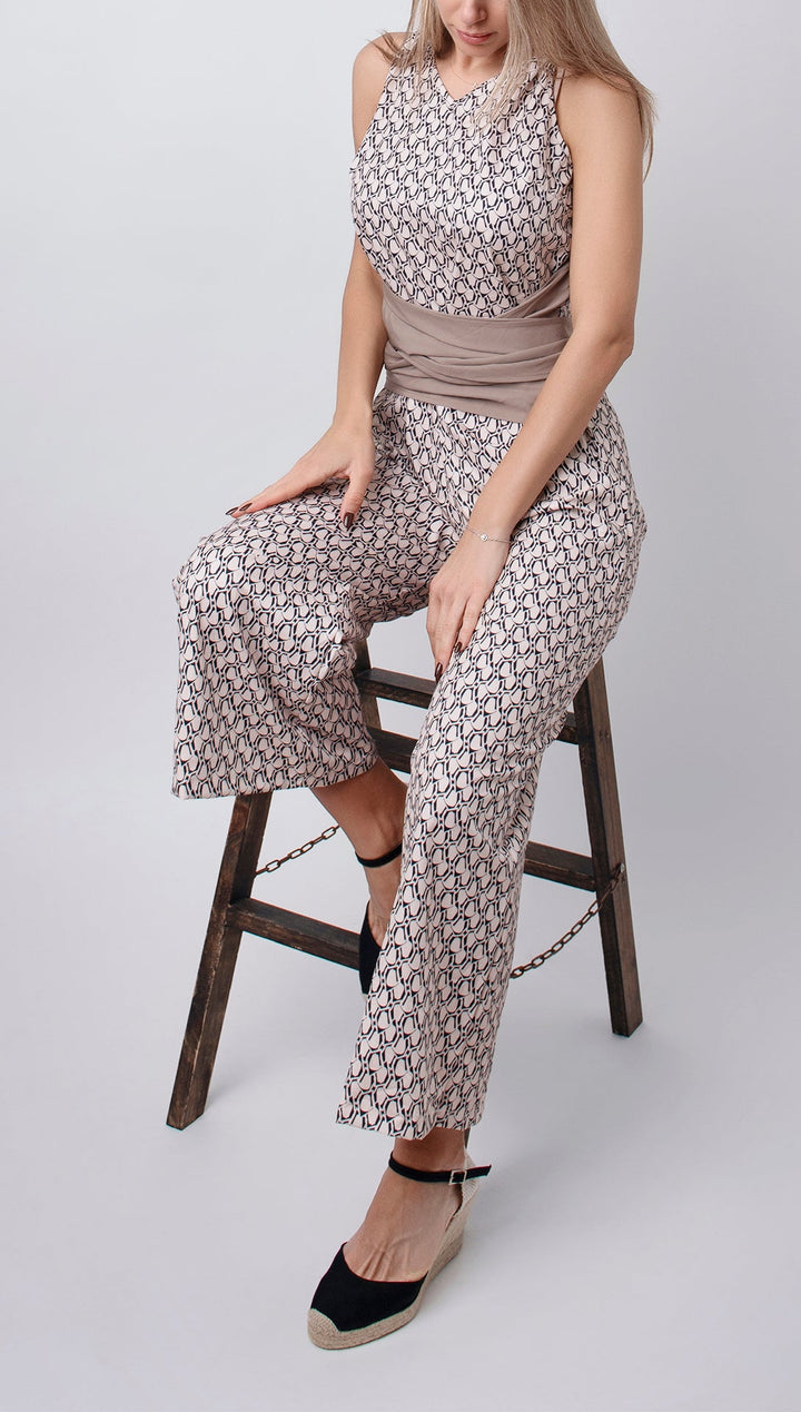 Eliana – Ärmelloser Overall mit rundem Ausschnitt