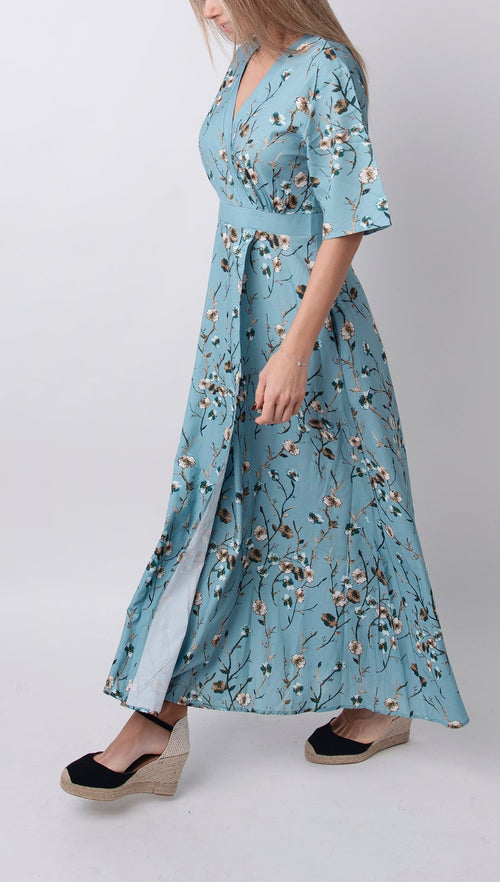 Helena Floral Print Maxi with 3/4 Sleeves