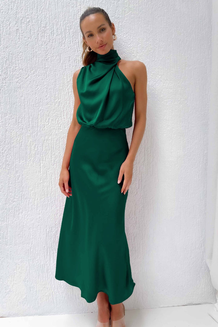 Elise | Elegantes Satin-Halterkleid – Anmutig & Schick