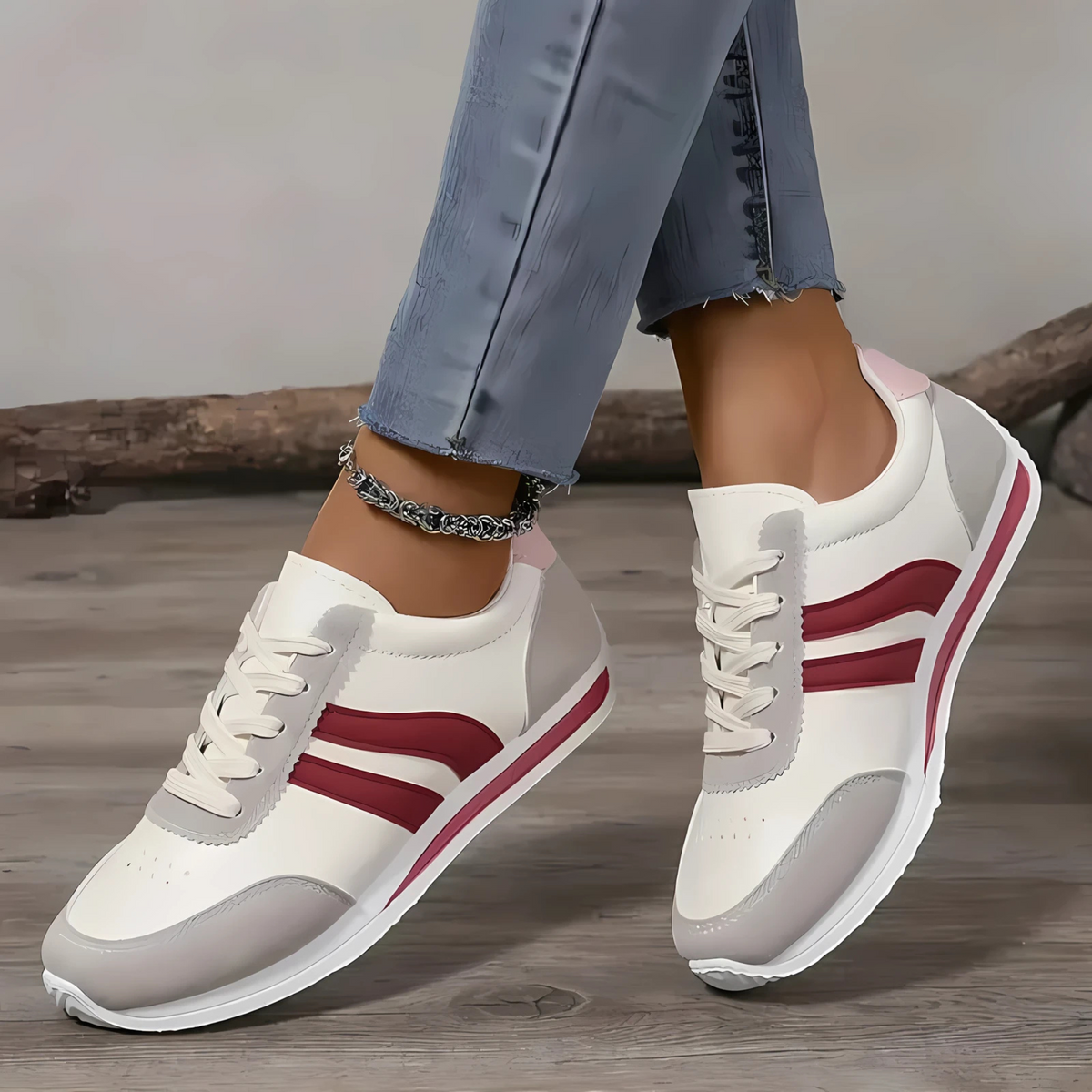 Lettie Handgefertigte Damen-Sneaker aus Leder - Rosa