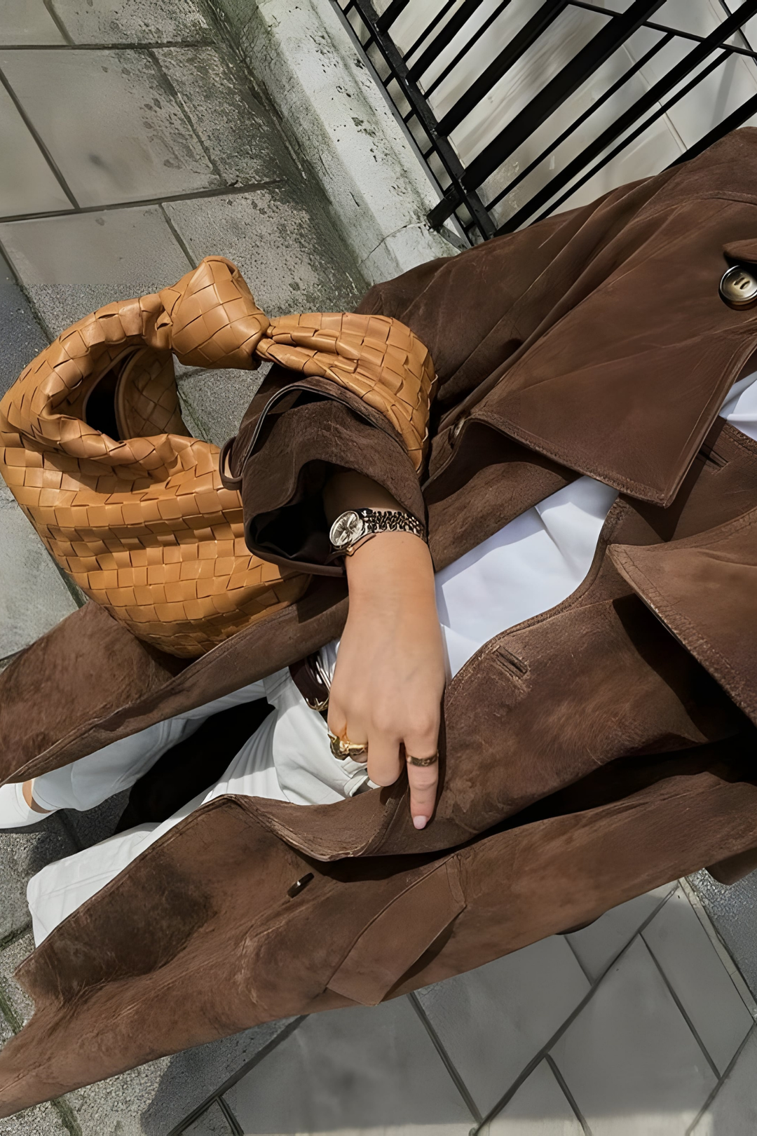 Veronica | Eleganter Wildleder Trenchcoat