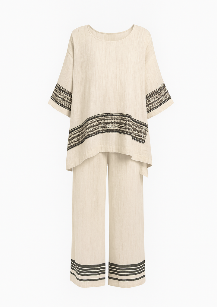 Teya Elegantes lockeres Maxi-Kleid - Schwarz