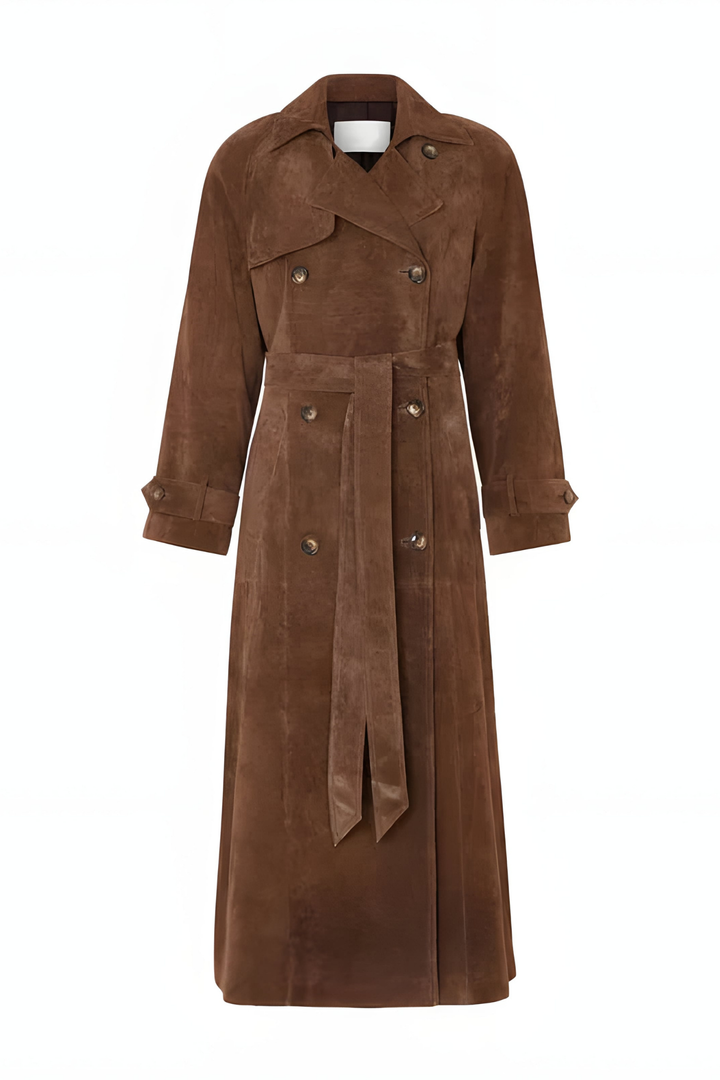 Veronica | Eleganter Wildleder Trenchcoat