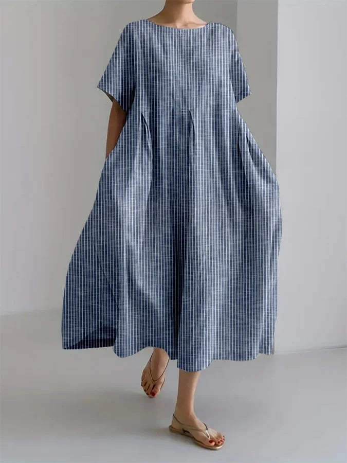BIANCA | Langes Freizeitkleid mit bequemem Schnitt und Retro-Stil für jeden Tag