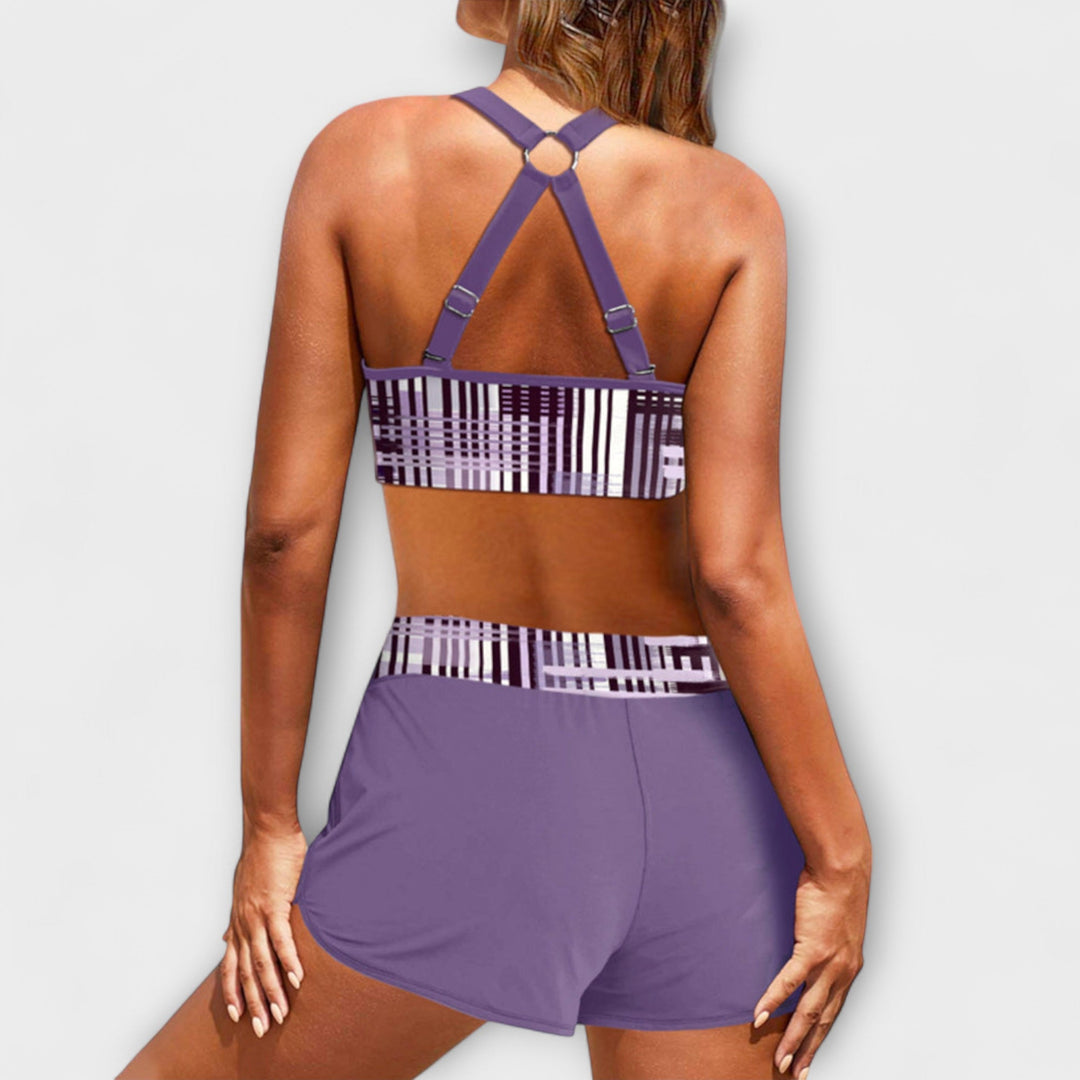 Janelle – Gerippter Bikini mit hoher Taille
