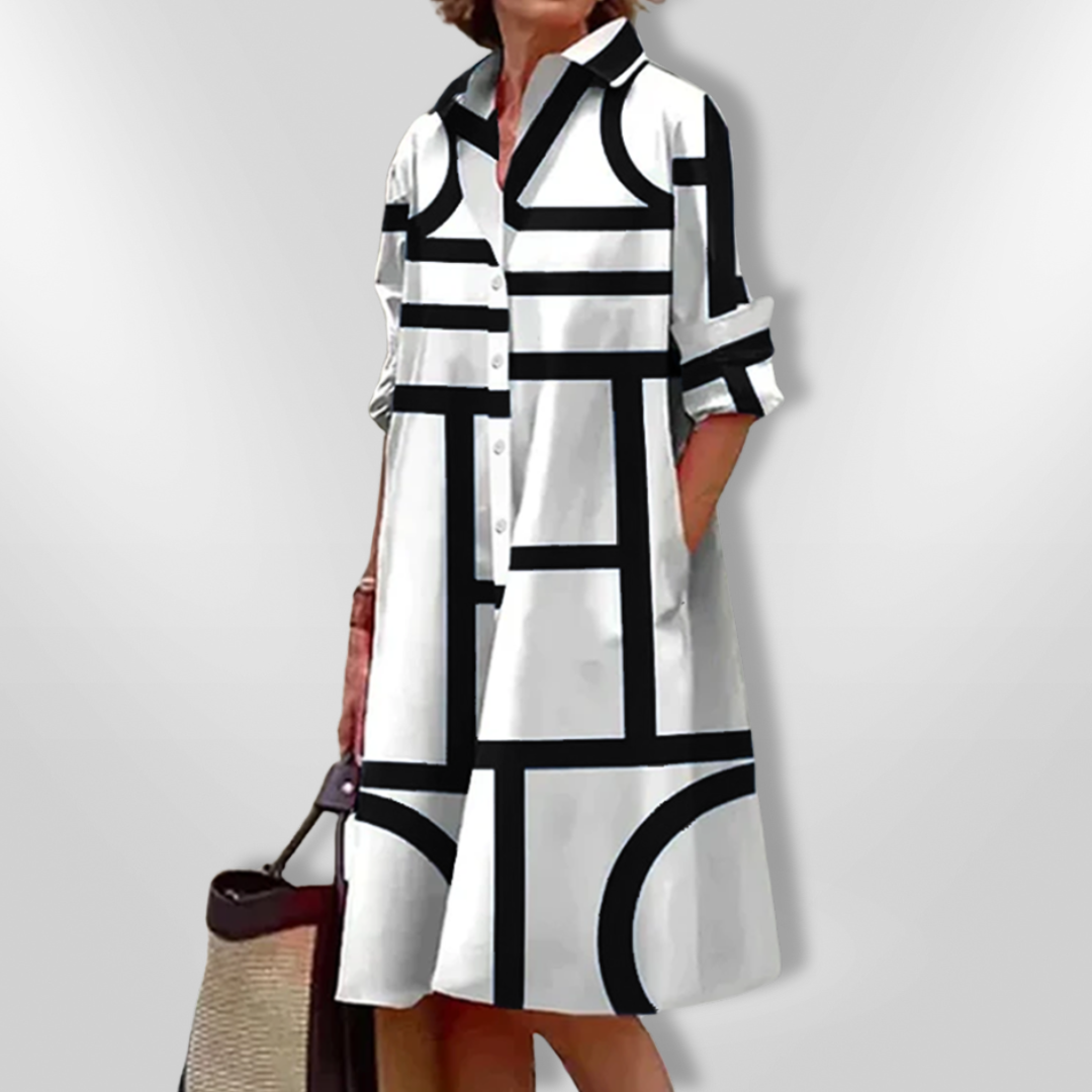 VanDeZaar® | Midikleid mit geometrischem Muster