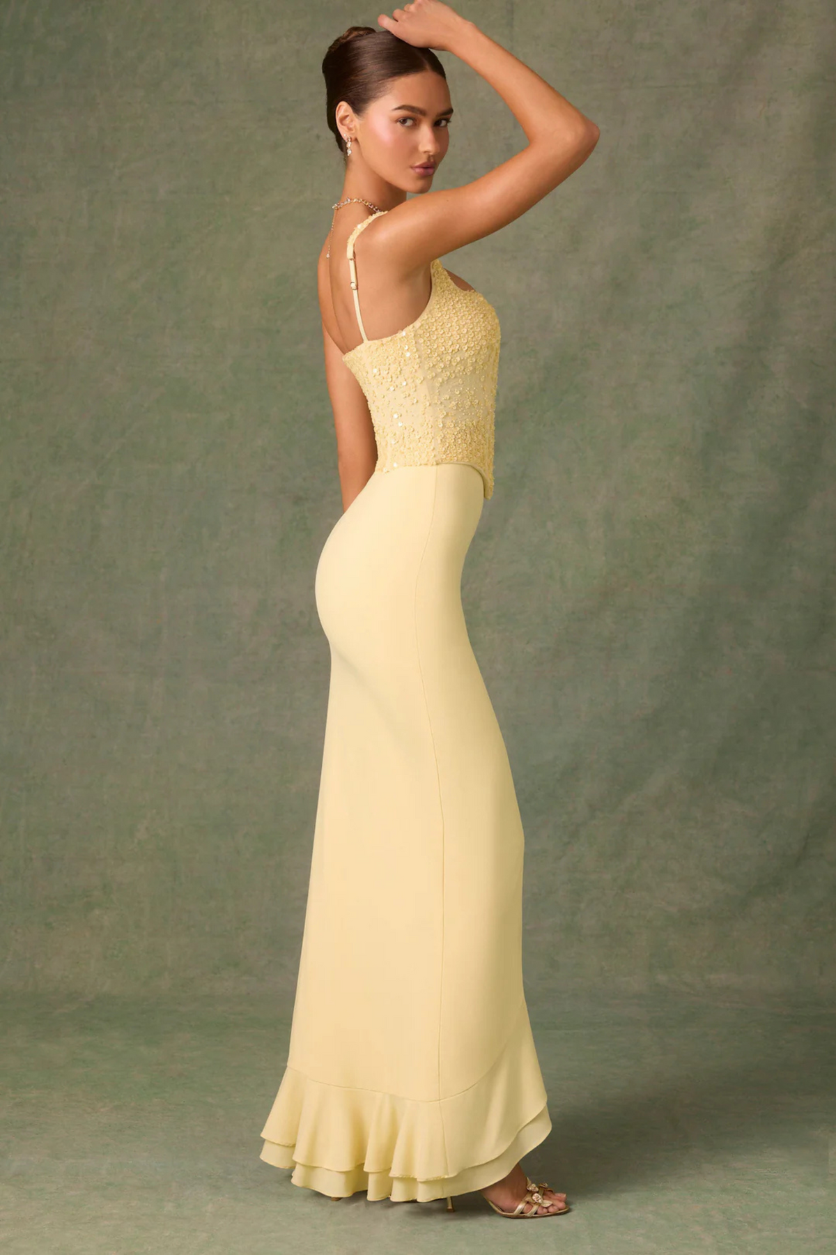 Lanira | Satin Korsettkleid mit Rüschen
