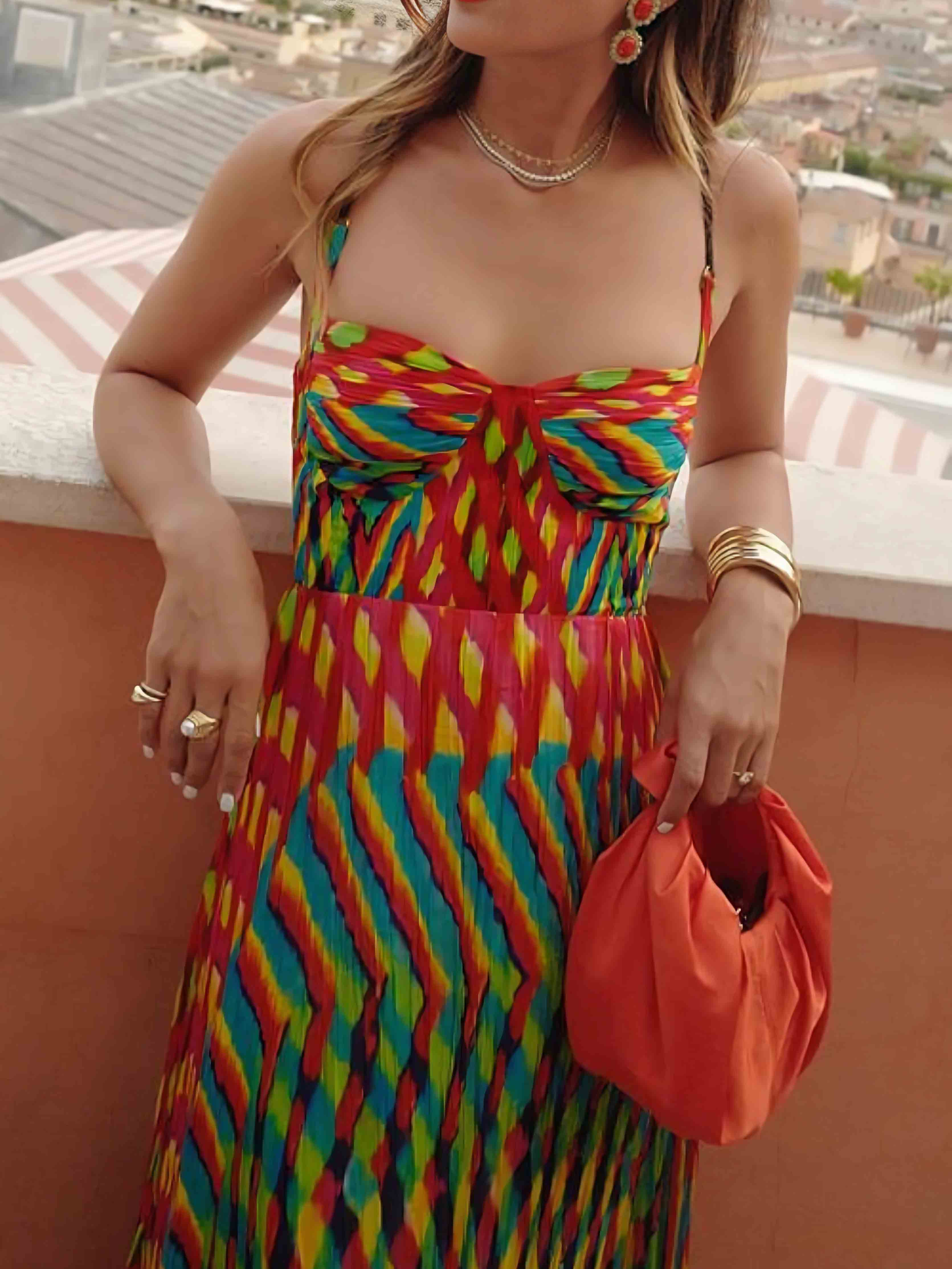 Elegantes personalisiertes bedrucktes A-Linien Maxikleid