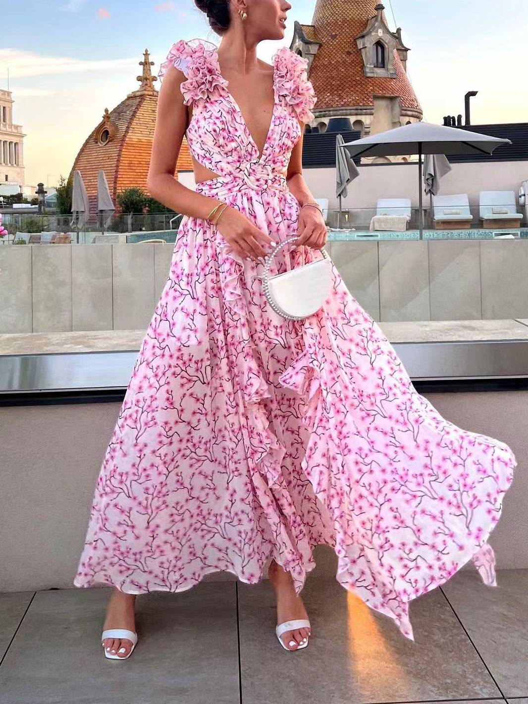 Rivqah™ | Romantisches Blumenkleid Maxi
