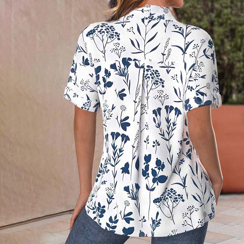 Elora Casual Leaf Print Top