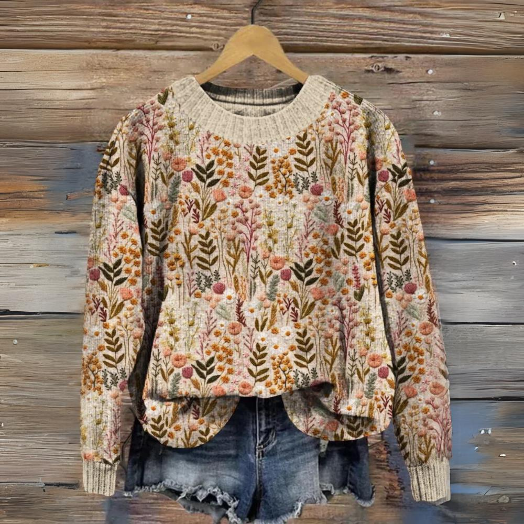 Ilse – Bestickter Blumensweater