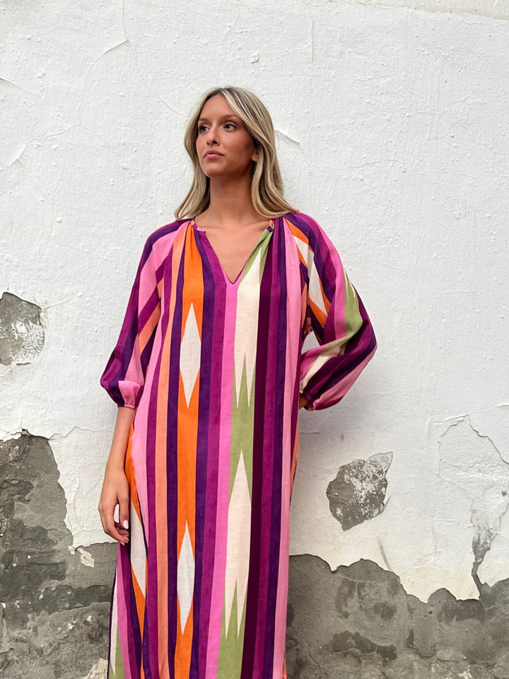 Lunara | Pinkes Mykonos Kleid