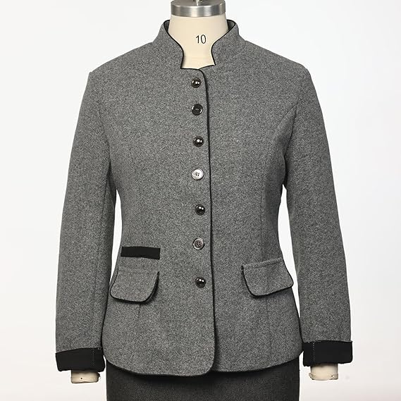 Solé Elegante kurze Jacke mit Taschen - Grau