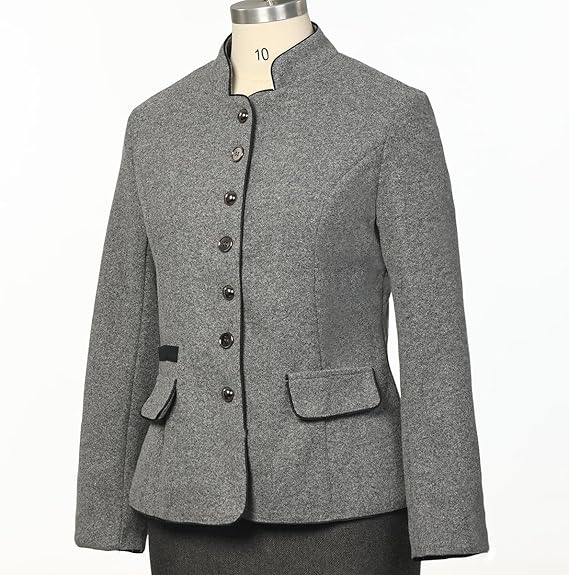 Solé Elegante kurze Jacke mit Taschen - Grau