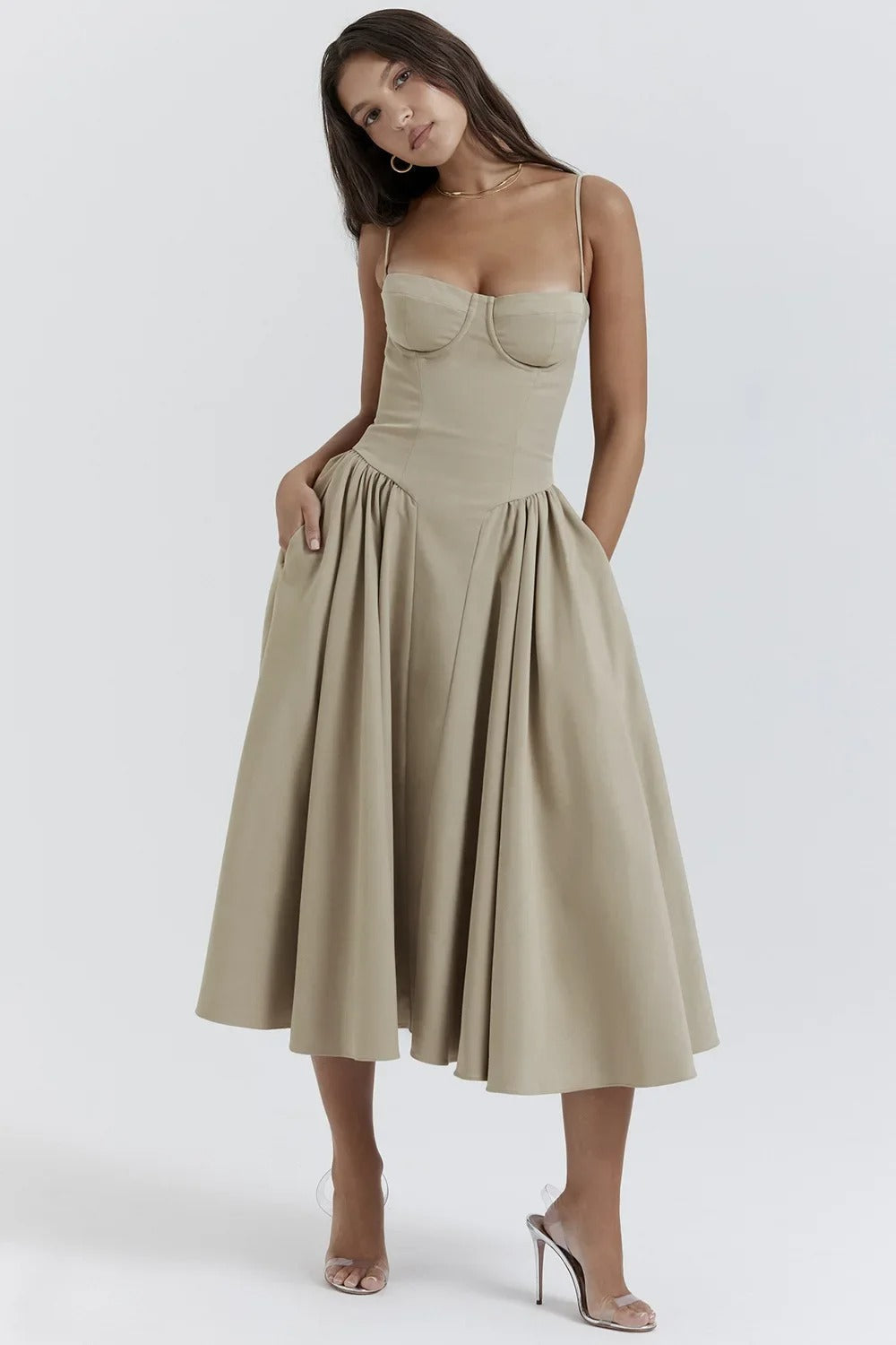 Michaela – Ärmelloses Midikleid