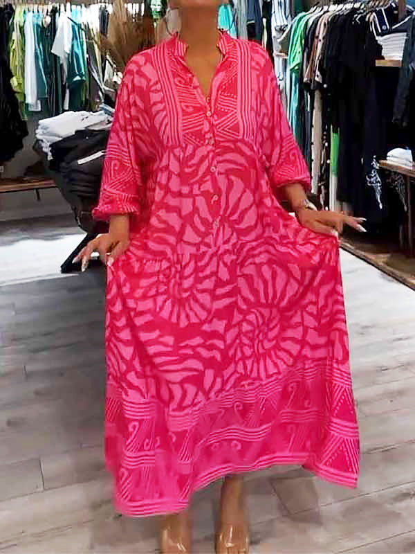 Mira | Gedrucktes Kleid mit V-Ausschnitt