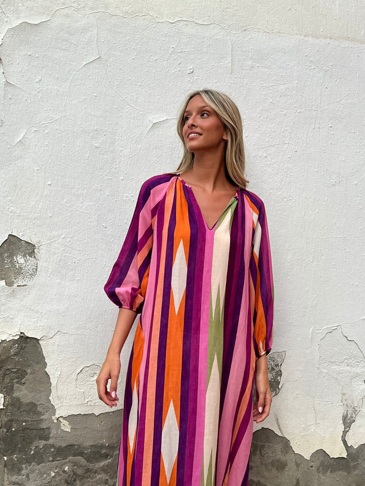 Lunara | Pinkes Mykonos Kleid