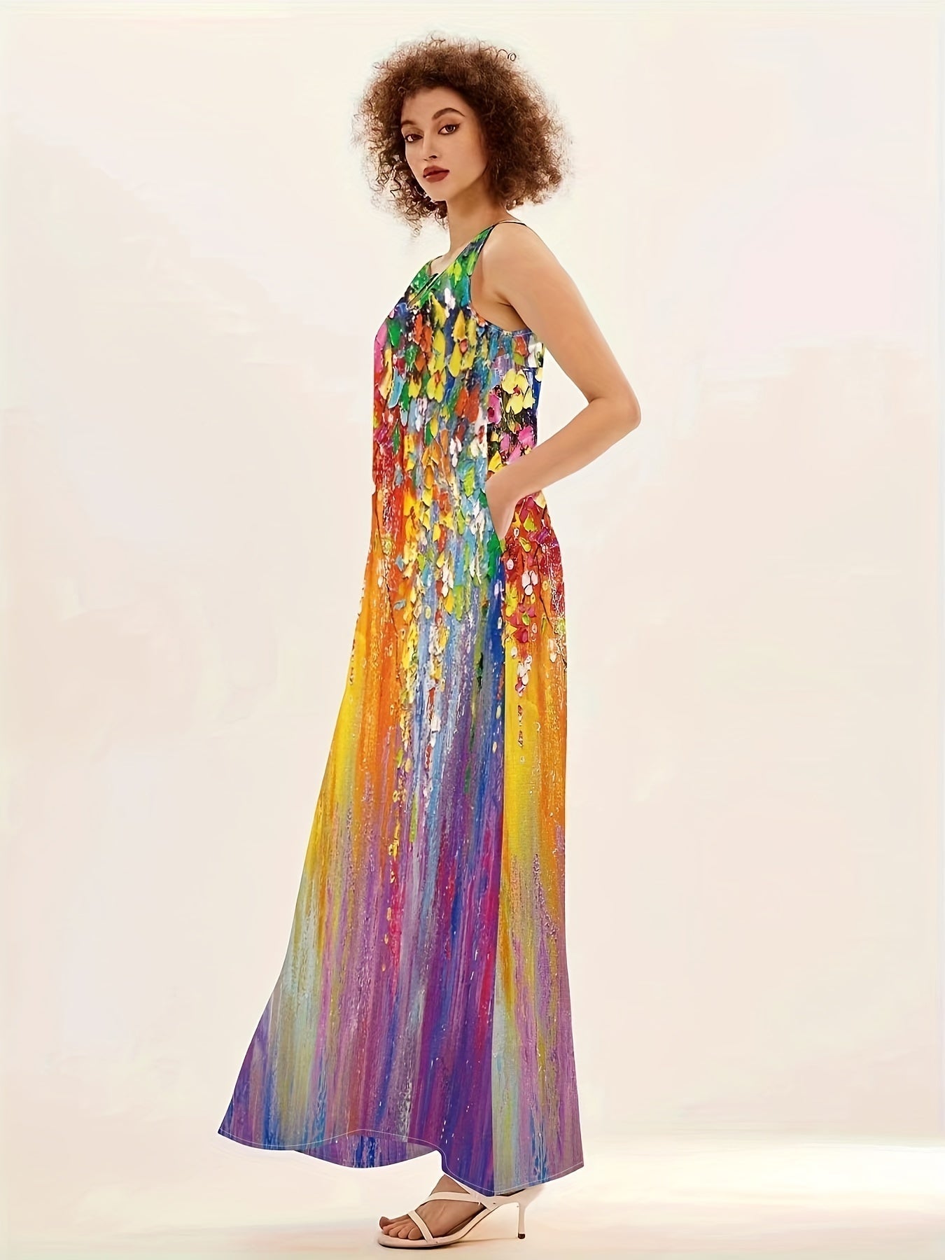 Calista | Boho Maxi-Kleid mit Blumenmuster