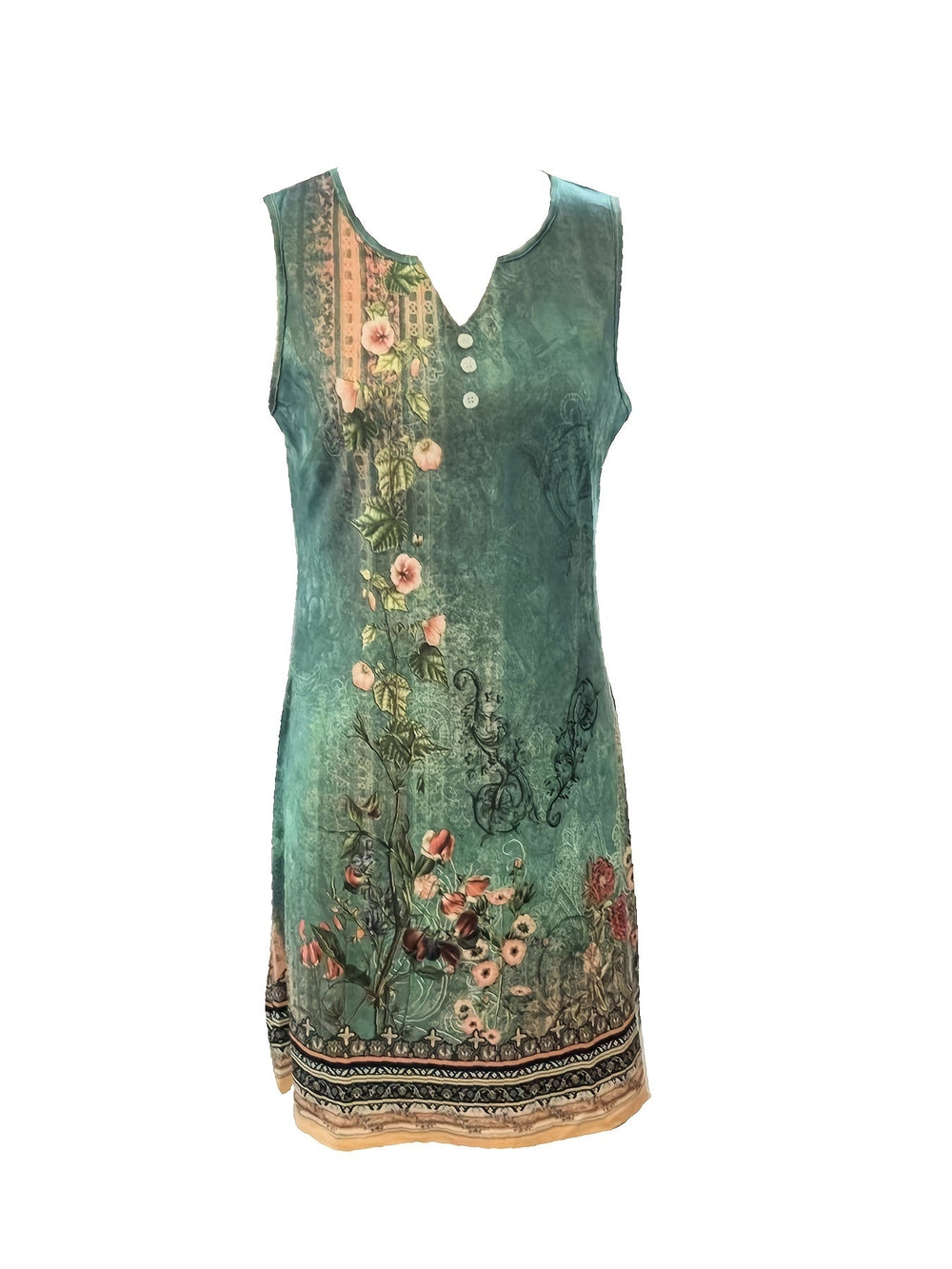 Kleid mit Blumenmuster und V-Ausschnitt