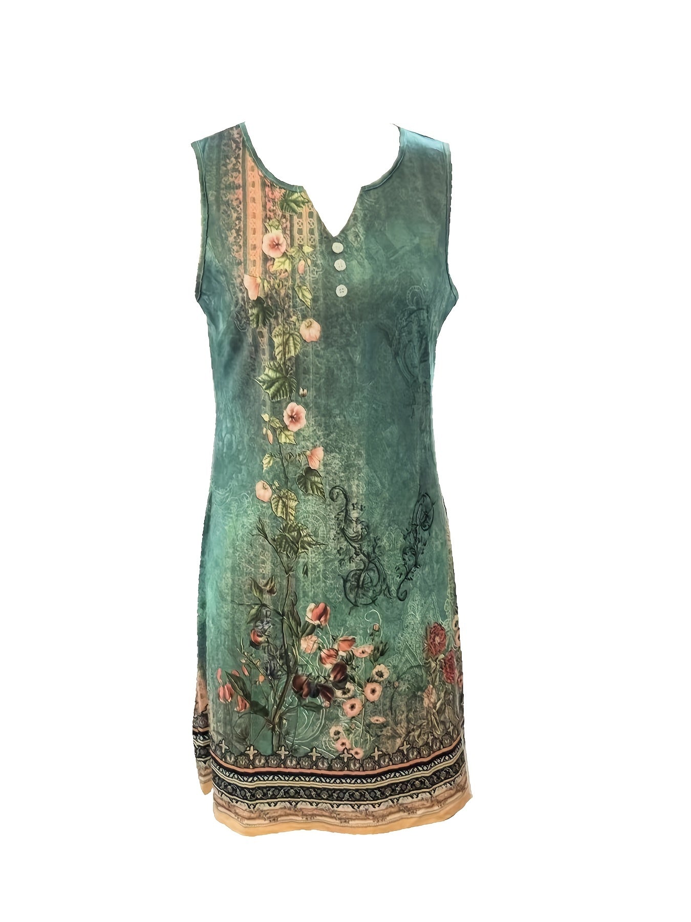 Kleid mit Blumenmuster und V-Ausschnitt