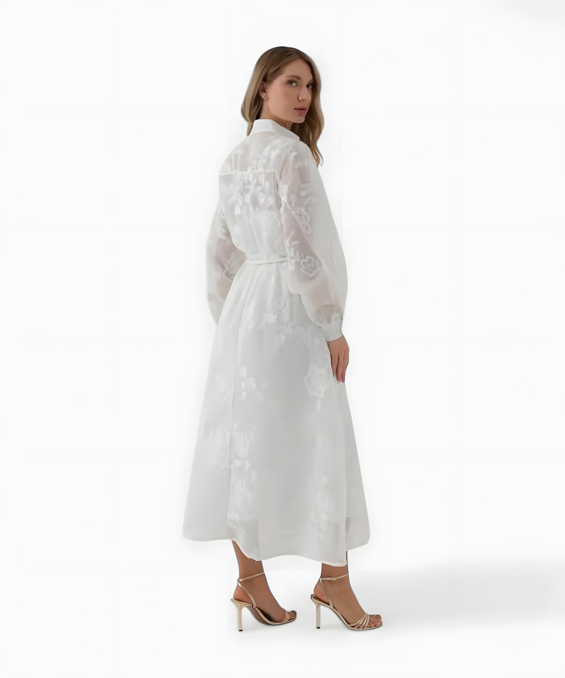 Isadora Jacquard Kleid mit modernem Charme - Weiß