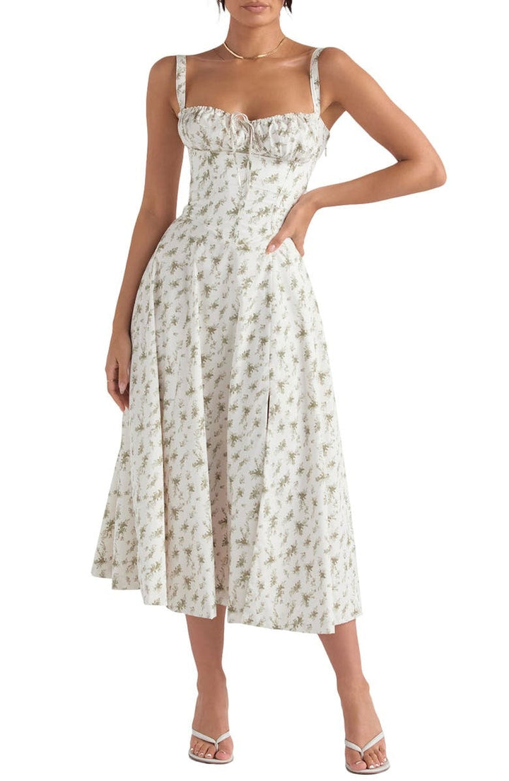 Martha – feminines Bustierkleid mit Blumendekor