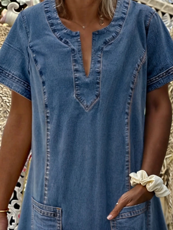 Sofia weiches Denim-Kleid