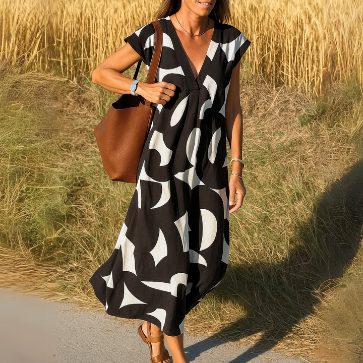 Valérie | Fließendes Kleid mit V-Ausschnitt