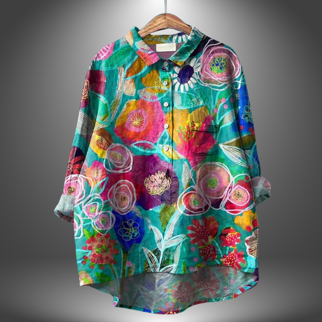 Camila™ | Damen Handgefertigtes Blumenhemd