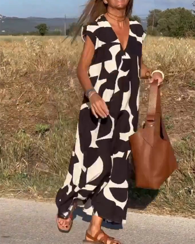 Sophia | Kleid mit Print und V-Ausschnitt