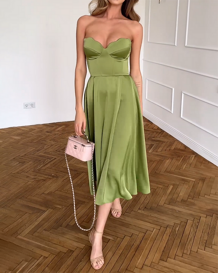 Bianca – Schickes, trägerloses Midikleid