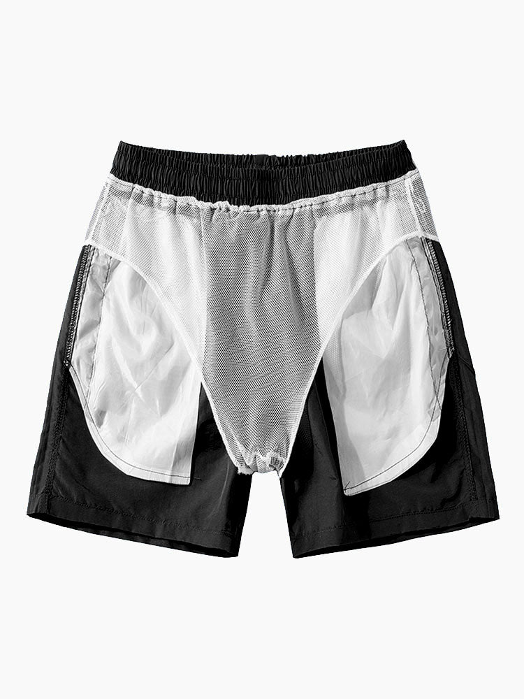 Hemd mit Schalprint und Badehose mit Knopfleiste