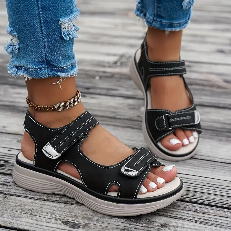 Alia™ | Bequeme Keilabsatz-Sandalen mit Knöchelriemen
