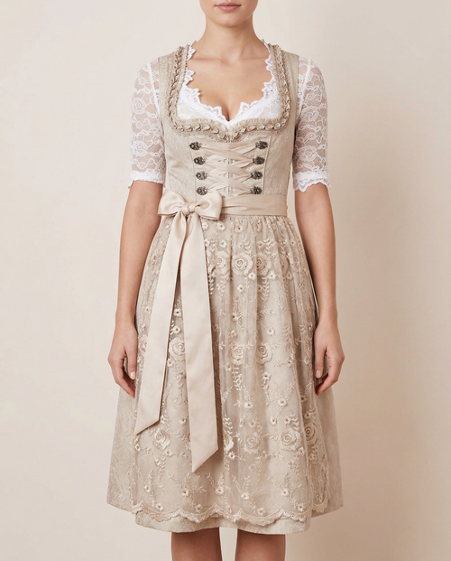 CAAY | Traditionelles Deutsches Dirndlkleid mit Schnürmieder