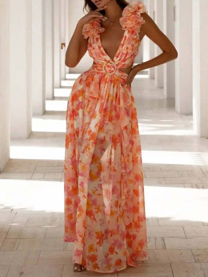 Rivqah™ | Romantisches Blumenkleid Maxi