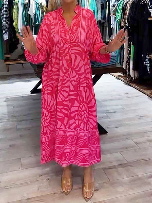 Mira | Gedrucktes Kleid mit V-Ausschnitt