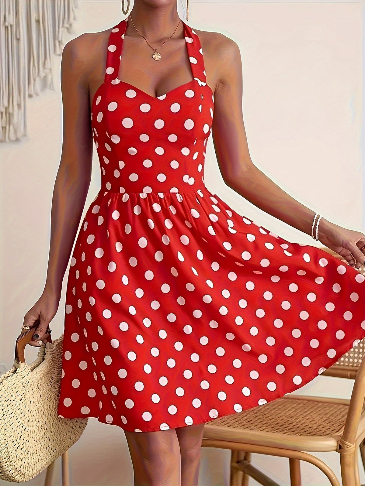 Dotty Daze Halter-Kleid