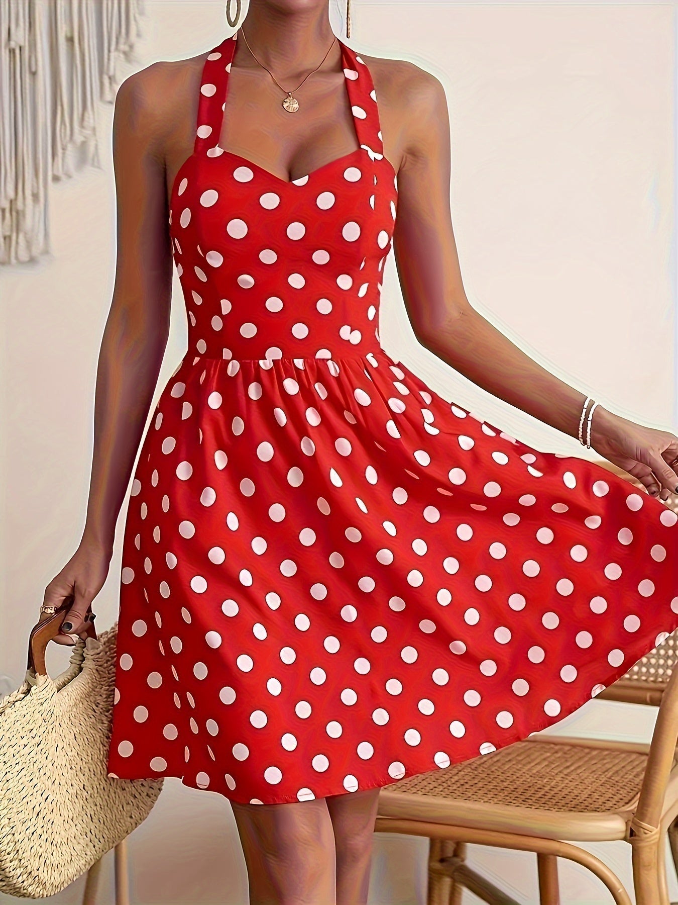 Dotty Daze Halter-Kleid