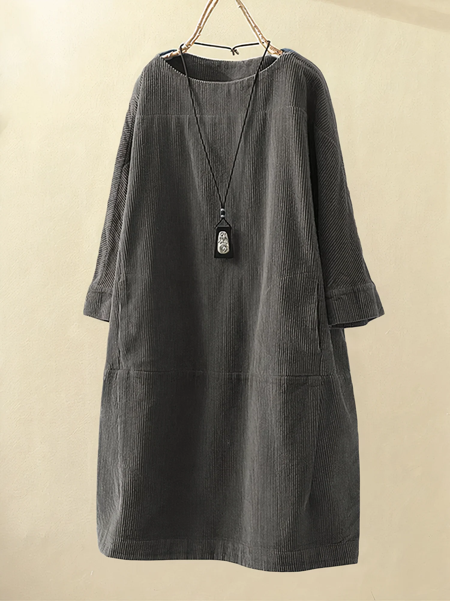 Emma – Langes Damenkleid mit Seitentaschen