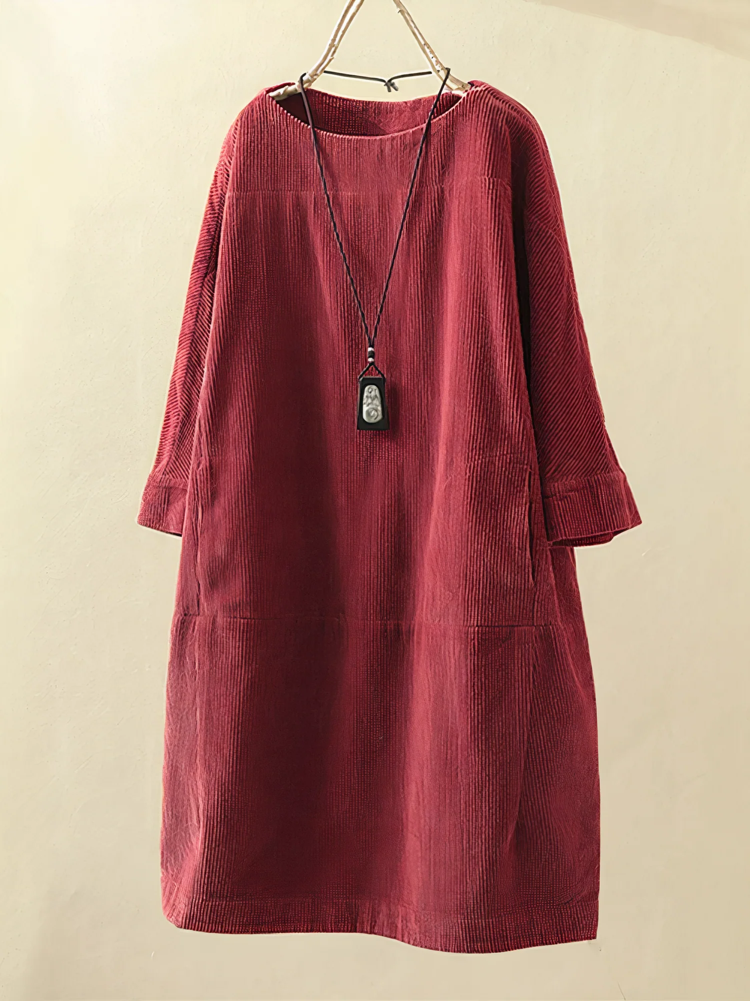 Emma – Langes Damenkleid mit Seitentaschen