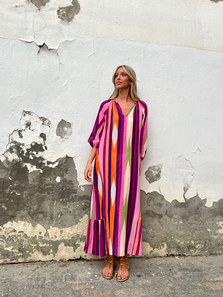 Lunara | Pinkes Mykonos Kleid