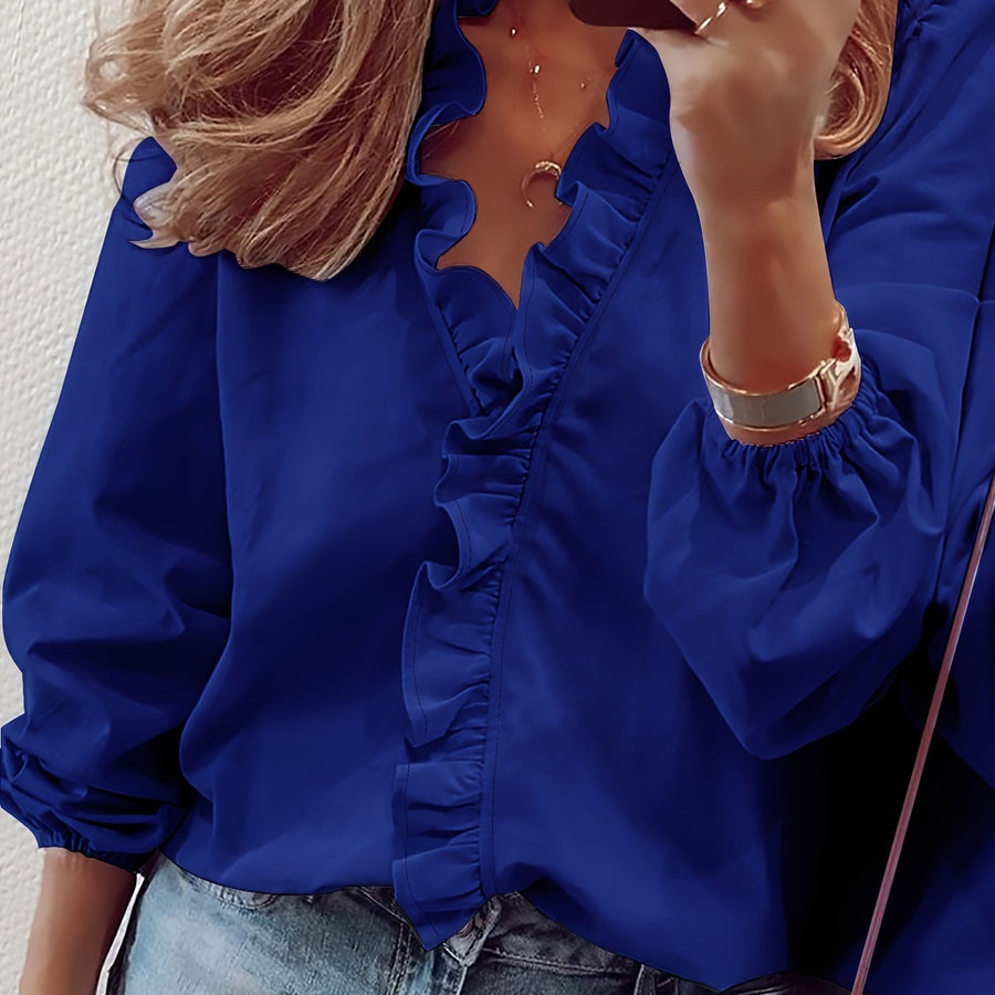 Oleena Soft Ruffle-Detail Blouse for Day-to-Night Style
