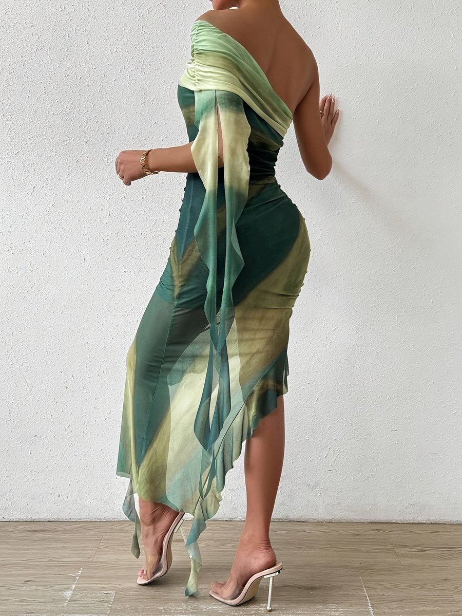 Sophia Off-Shoulder Asymmetrical Dress