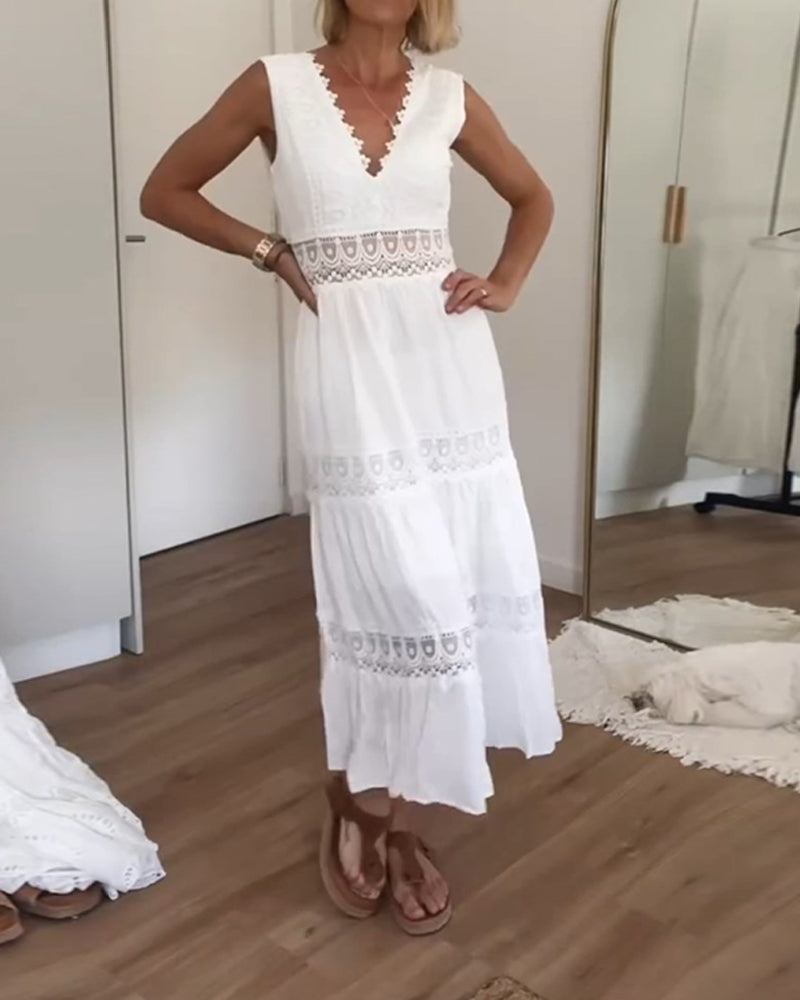 Kim | Elegantes Spitzenkleid mit V-Ausschnitt
